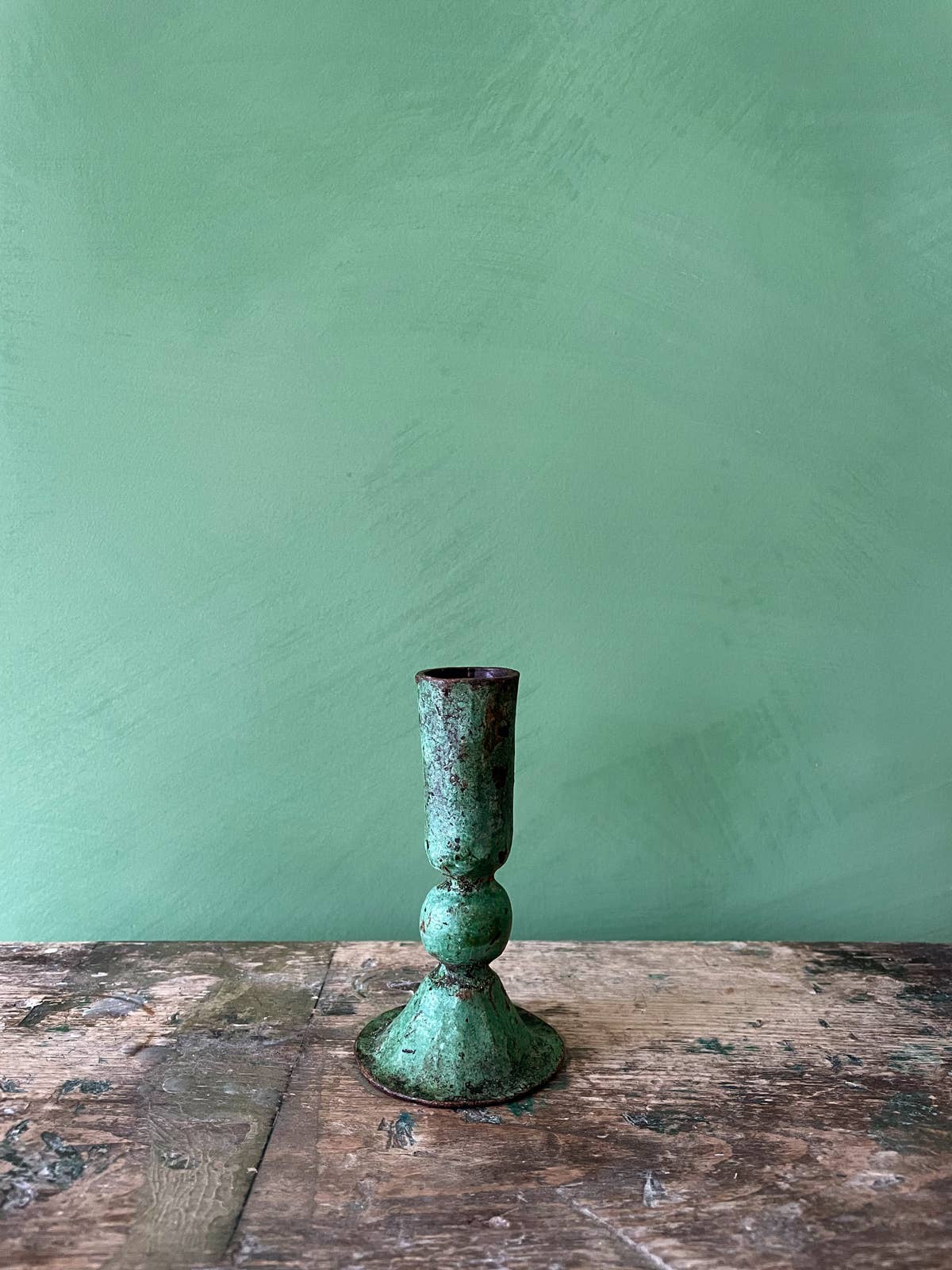 Verdigris Candle Holder / Medium