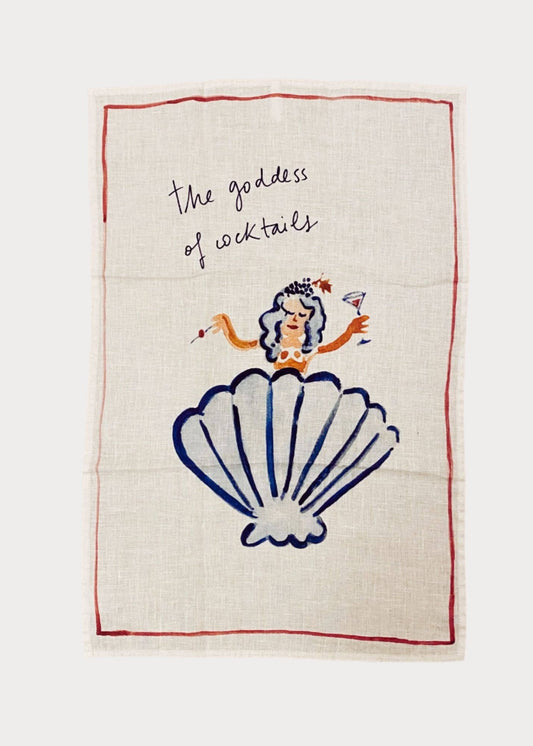 Linen Tea Towel / The Goddess of Cocktails