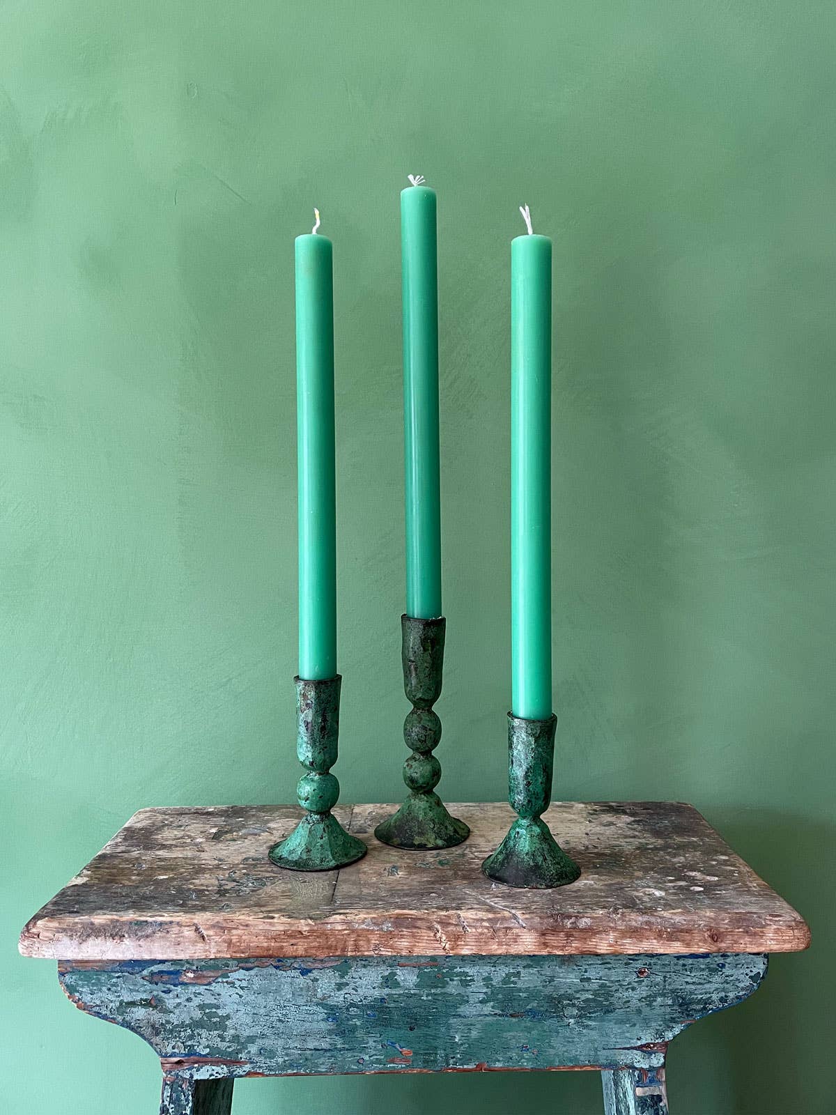 Verdigris Candle Holder / Large