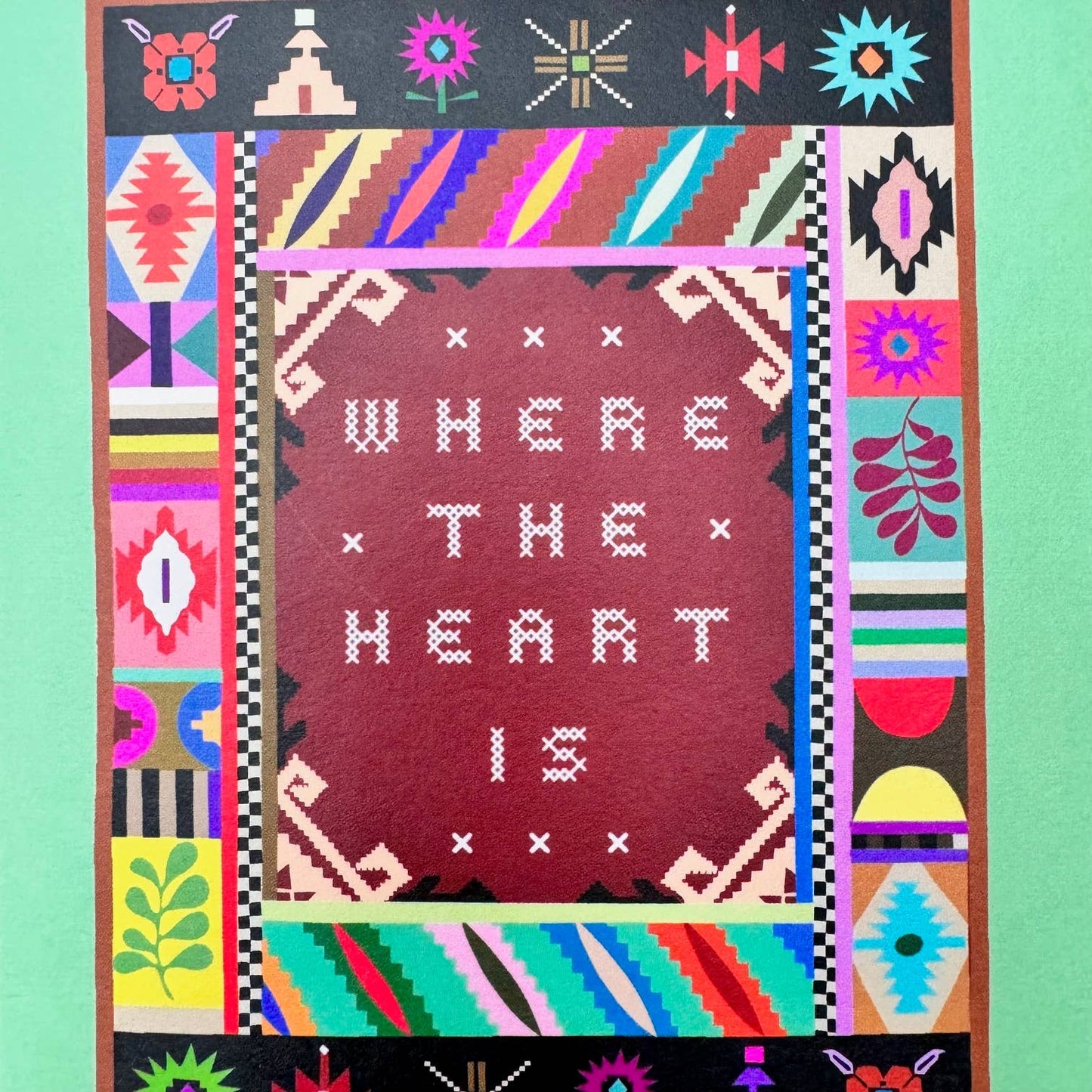 Decorative Rug Housewarming Card / Where The Heart Is