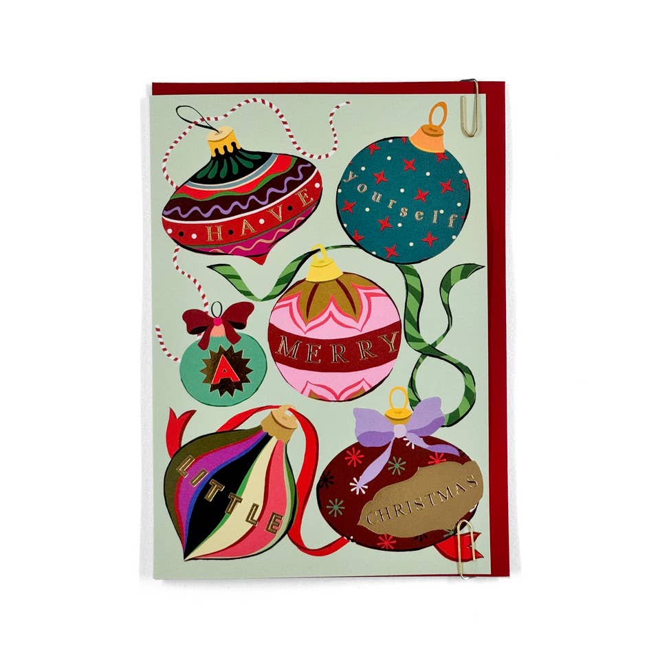 Christmas Bauble Foiled Card