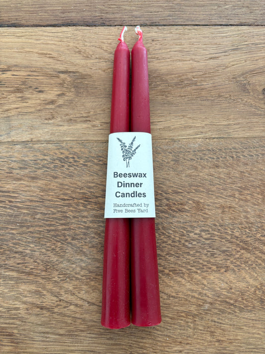 Tapered Dinner Candles / Burgundy Red (18cm)