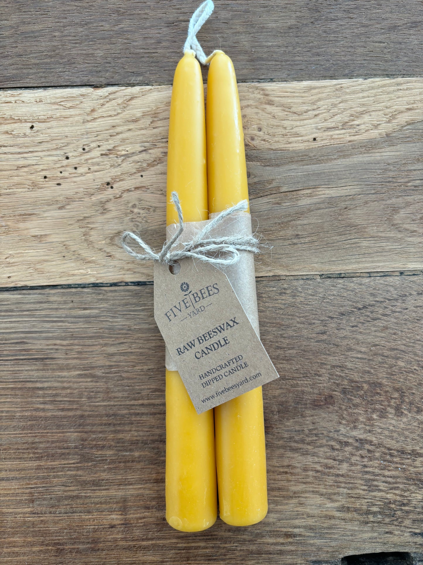 Tapered Beeswax Candles x2 / Natural (20cm)