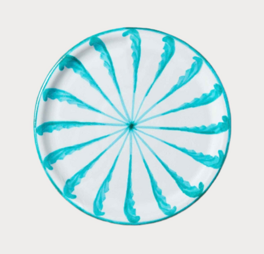 Candy Cane Dinner Plate / Turquoise