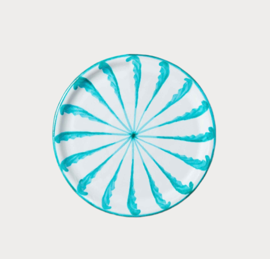 Candy Cane Side Plate / Turquoise