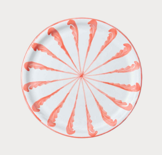 Candy Cane Dinner Plate / Coral