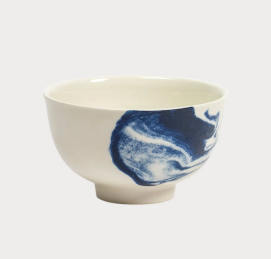 Creamware Handleless Cup / Indigo Storm