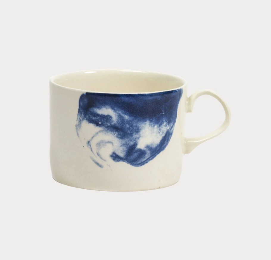 Creamware Mug / Indigo Storm