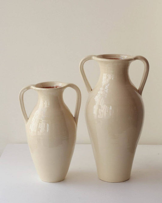 Amphora-Style Vase / Honeyed White