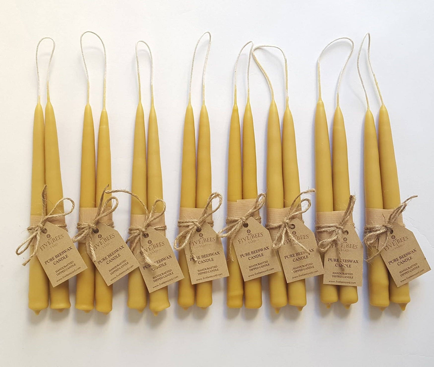 Tapered Beeswax Candles x2 / Natural (20cm)