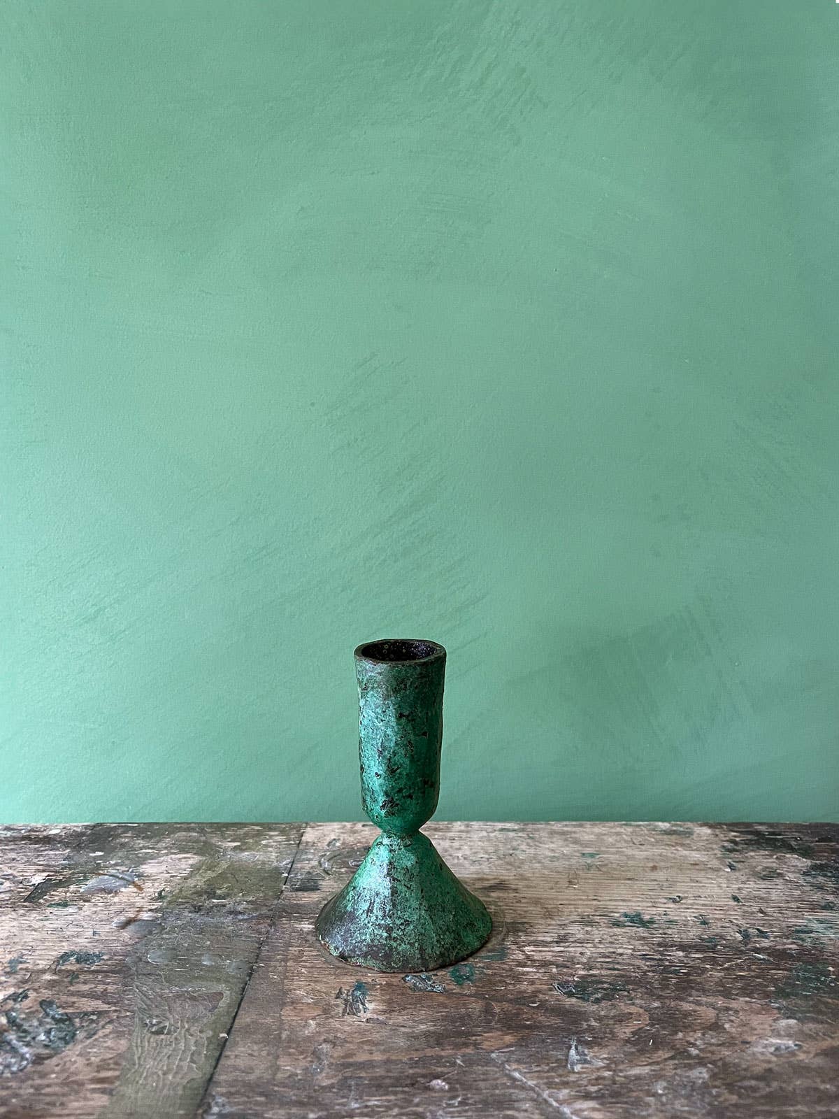 Verdigris Candle Holder / Small